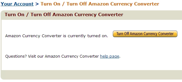 Turn Off Amazon Currency Converter